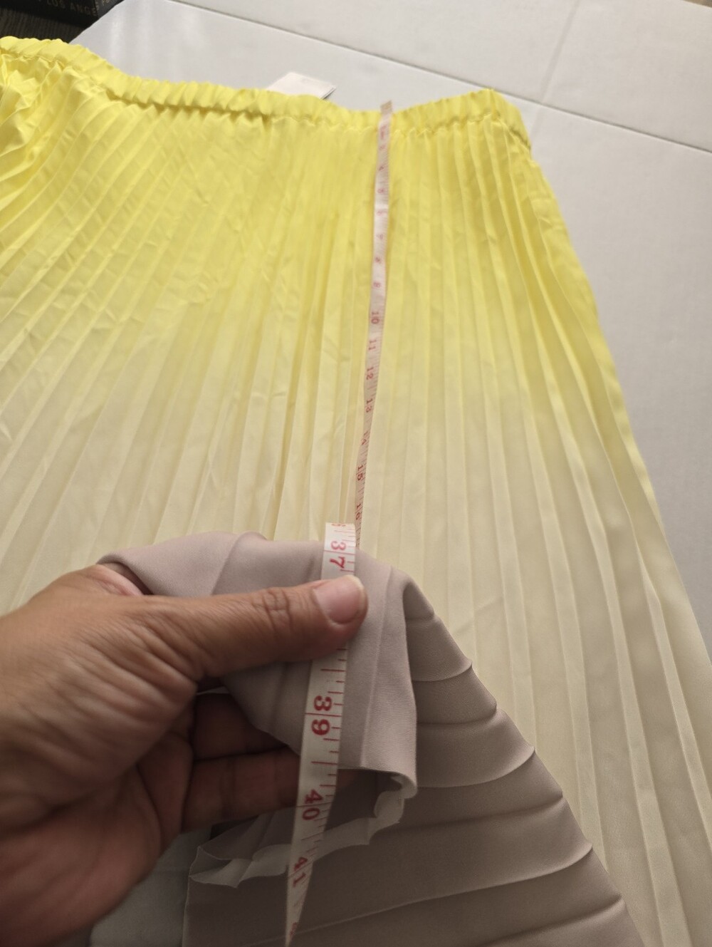 NWT H&M Ombre Pleated Maxi Skirt Yellow Size XL - Picture 7 of 13